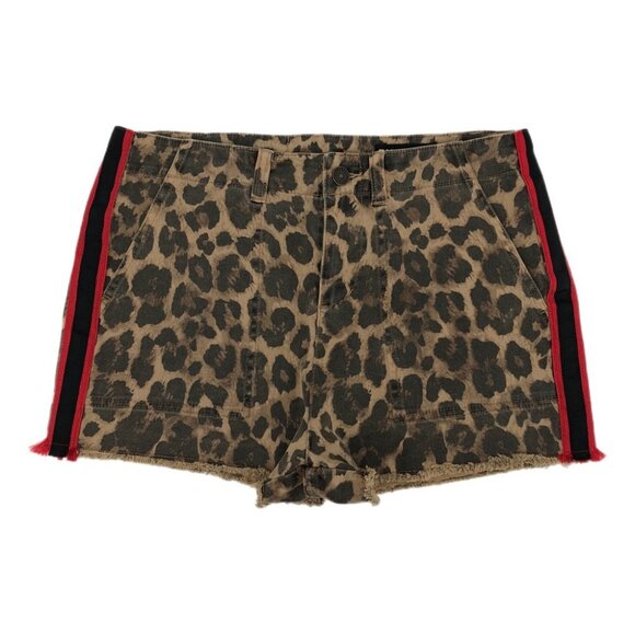 Pam & Gela Tan & Red Leopard Jean ShortsPerfect for Outdoor Fun